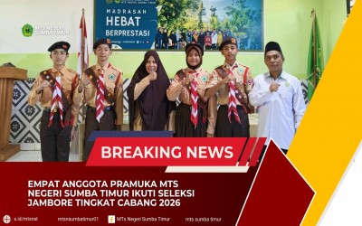Empat Anggota Pramuka MTs Negeri Sumba Timur Ikuti Seleksi Jambore Tingkat Cabang 2026